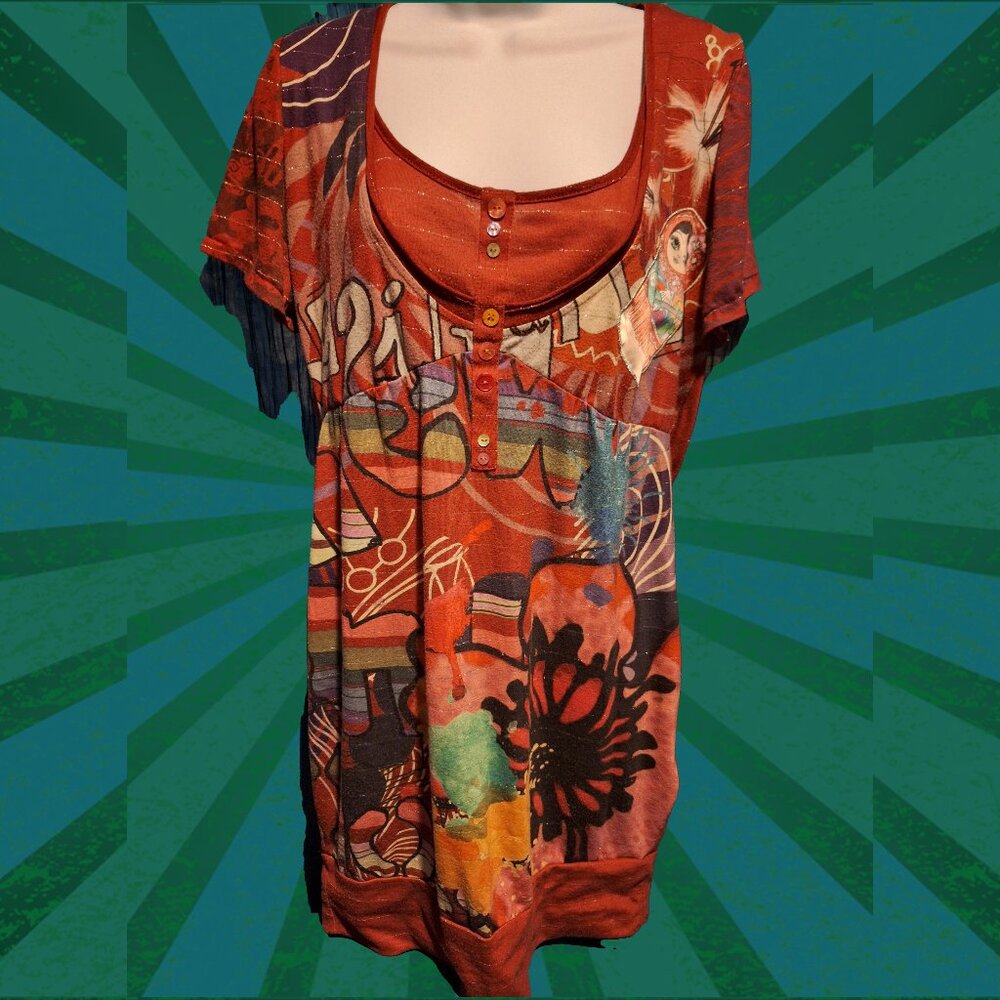 Desigual Colorful Women's Top Or Mini-dress.